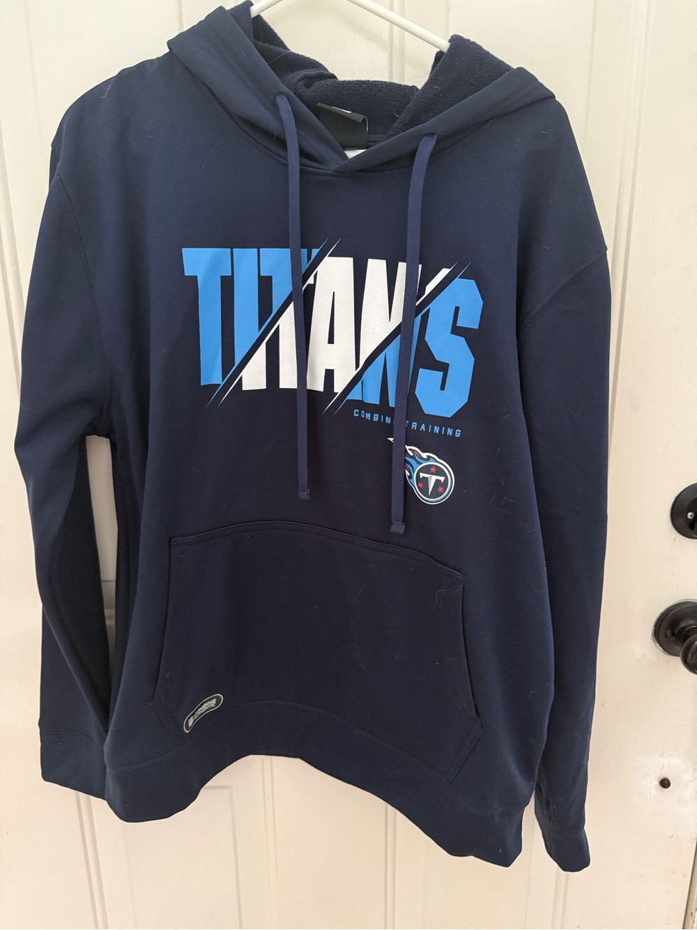 New Era Navy Blue Titans Graphic Crewneck Sweatshirt